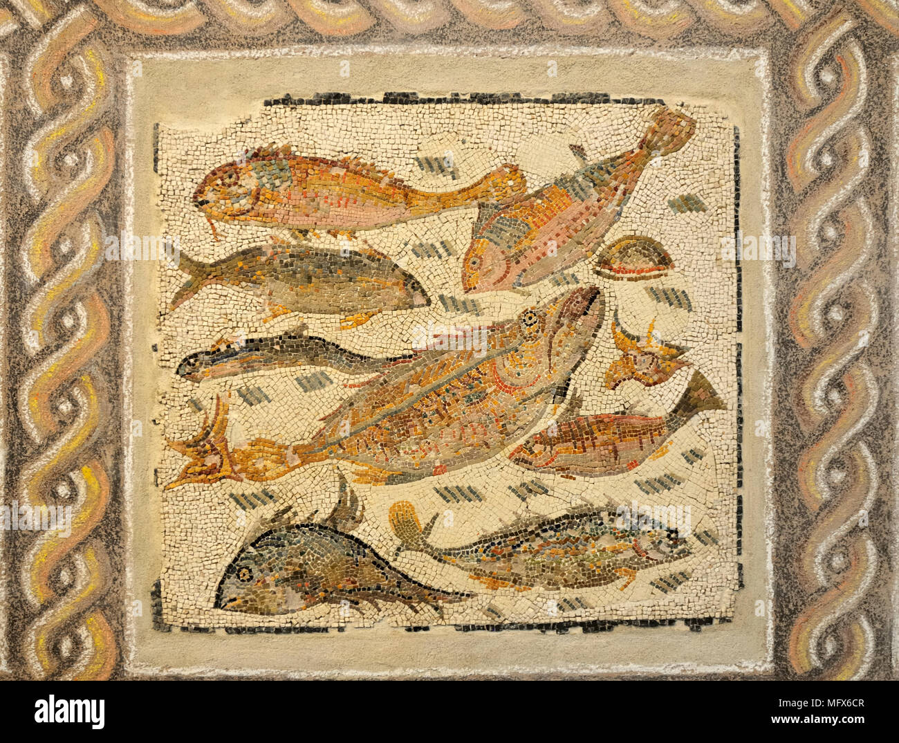 Römischen Mosaiken, 3. Jahrhundert n. Sammlung der Palazzo Massimo/Museo Nazionale Romano. Rom, Italien Stockfoto