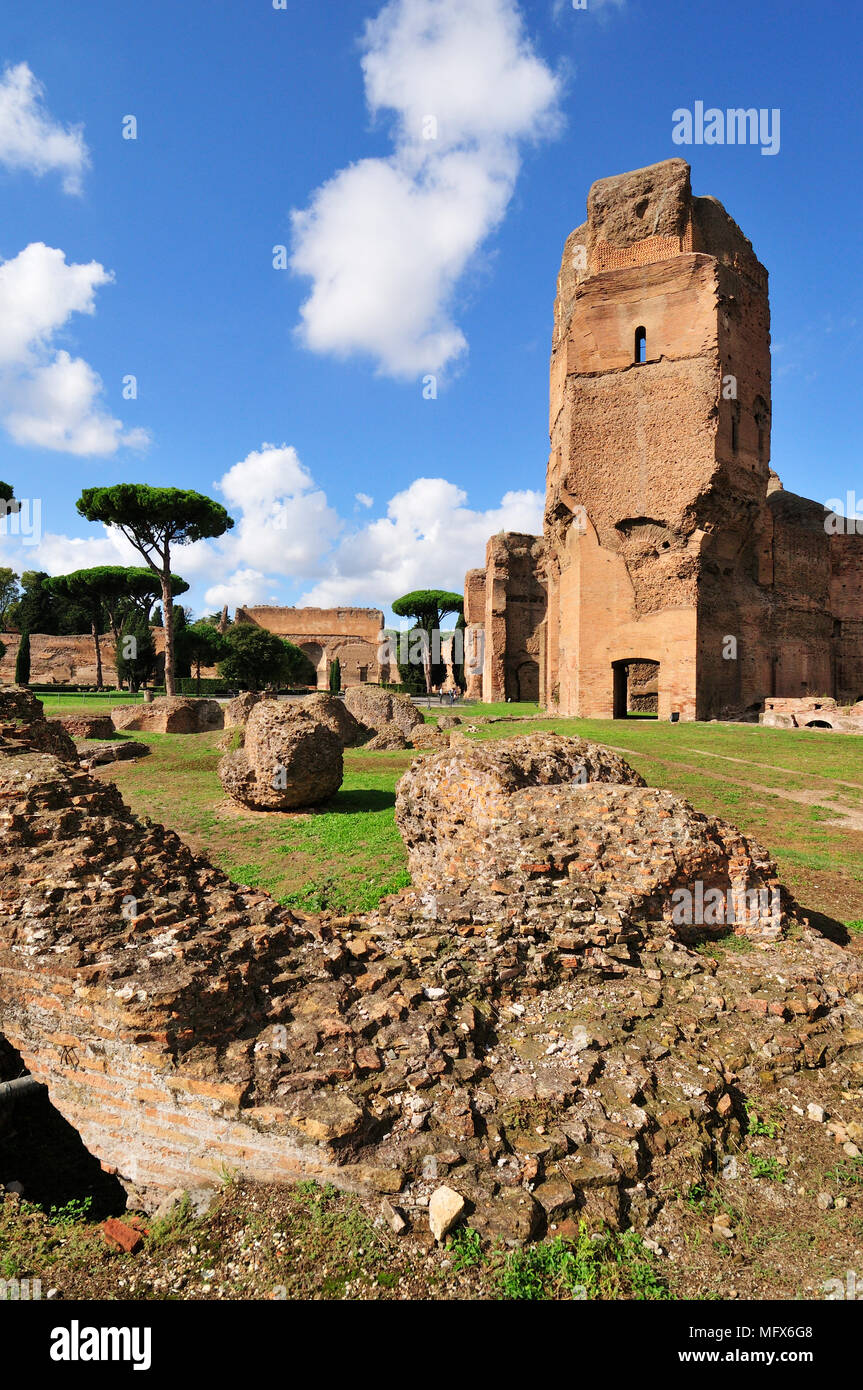 Die Bäder von Caracalla Waren der zweite größte römische öffentliche Bäder. Sie waren zwischen AD 212 und 216, von Kaiser Caracalla erbaut, und sie könnte, halten Sie die 1 gedrückt. Stockfoto