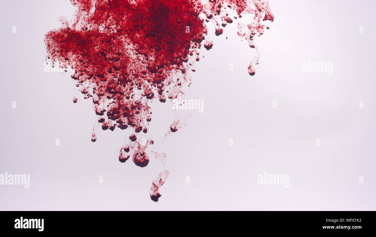 Rotes Blut, Tinte splatter Hintergrund Stockfoto