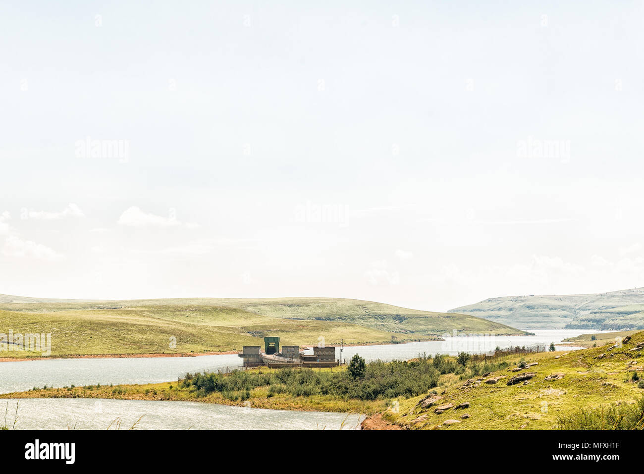 Einlass des Vaal - Tugela Wasserversorgung im Driekloof Damm in der Provinz Freistaat in Südafrika Stockfoto