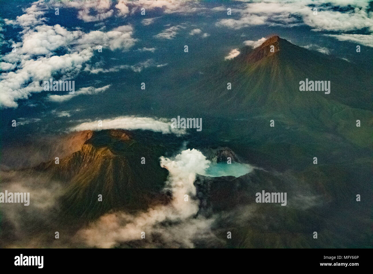 Die Ijen Krater komplex ist eine Gruppe von Composite Vulkane in der banyuwangi Regentschaft von Ostjava, Indonesien. Stockfoto