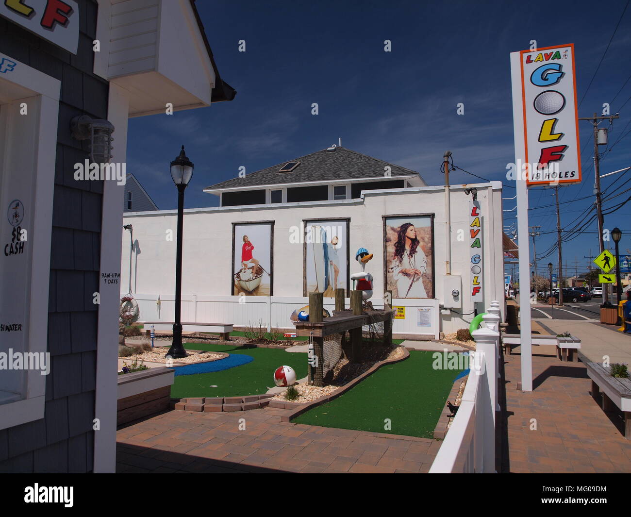 Straßenszenen in Lavallette, New Jersey an der NJ Ufer. Stockfoto