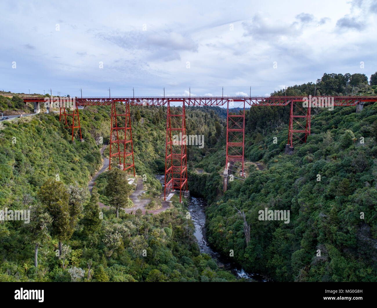 Makatote Viadukt. Manawatu - Wanganui, Neuseeland. Stockfoto