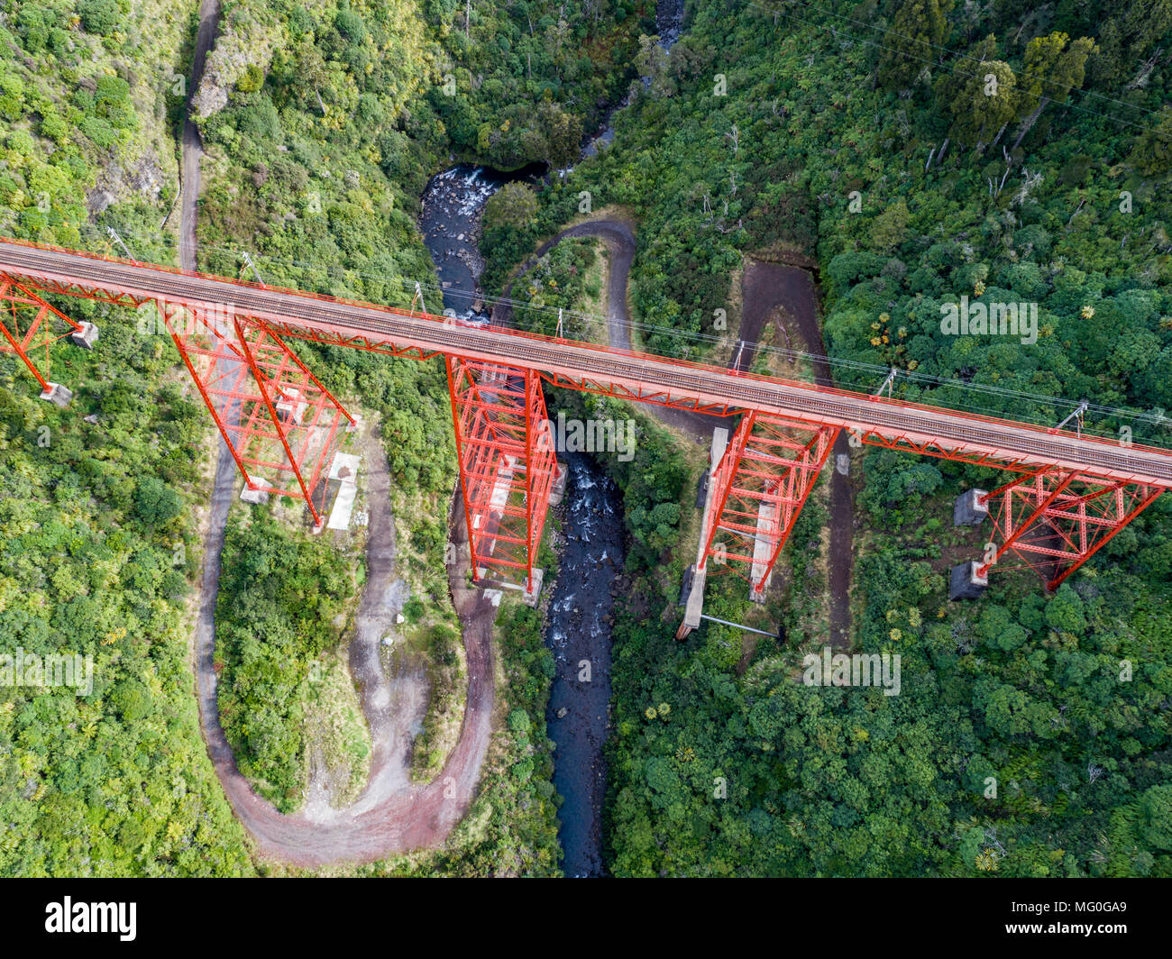 Makatote Viadukt. Manawatu - Wanganui, Neuseeland. Stockfoto