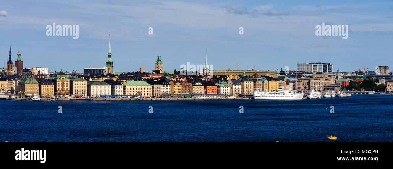Altstadt von Stockholm, Panorama, Schweden Stockfoto