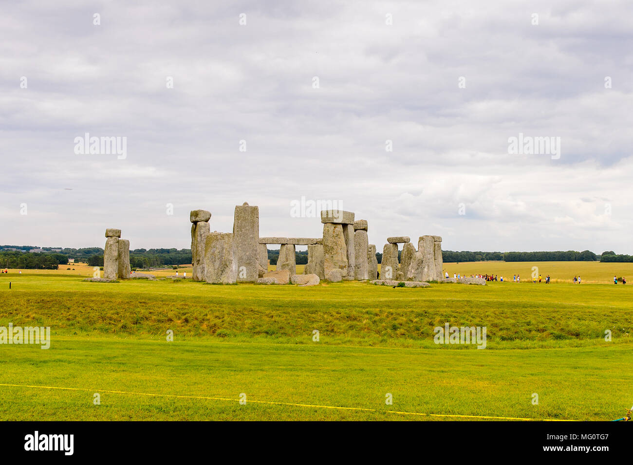 Schöne Sicht auf die Stonehenge, ein Prähistorisches Denkmal in Wiltshire, England. UNESCO-Welterbe Stockfoto