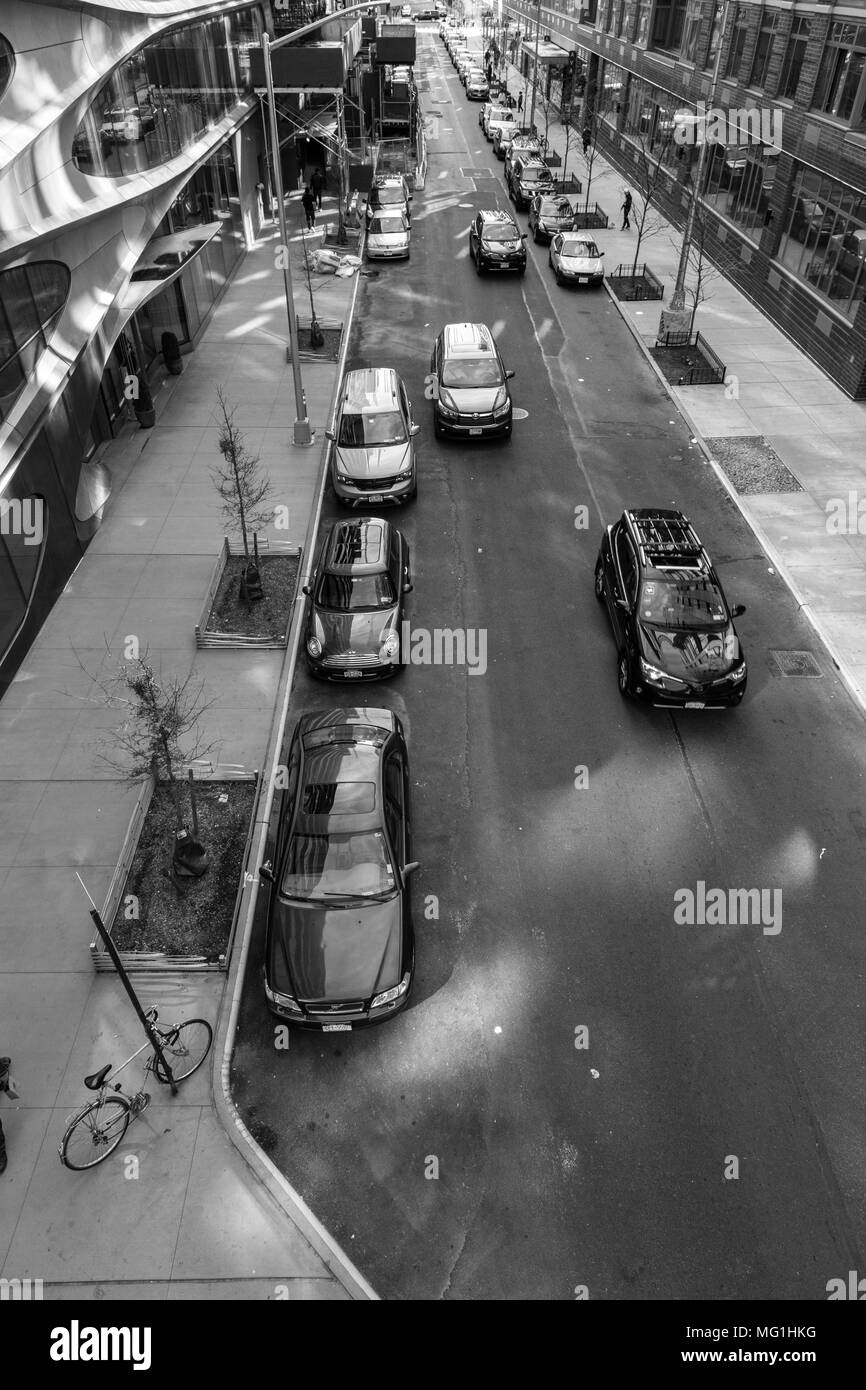Erhöhte vertikale Straße Foto, Manhattan, NYC Stockfoto
