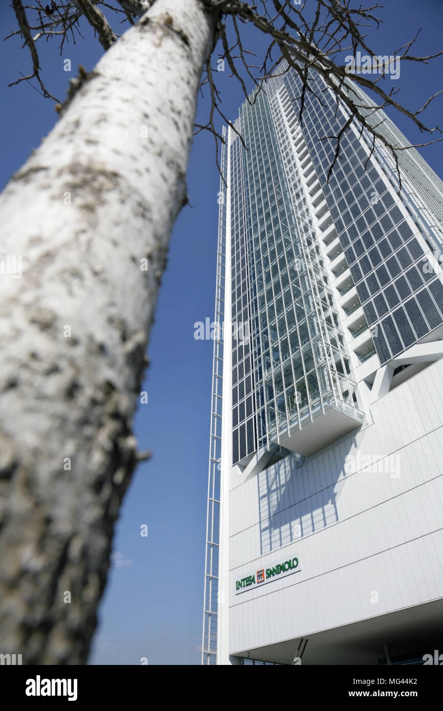 Die Renzo Piano entworfene Grattacielo Intesa Sanpaolo Gebäude, Turin, Italien. Stockfoto