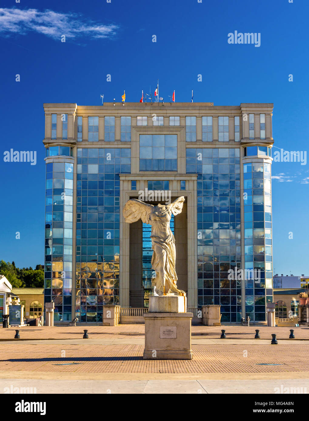 Kopie des Geflügelten Sieg von Samothrake in Montpellier - Frankreich Stockfoto