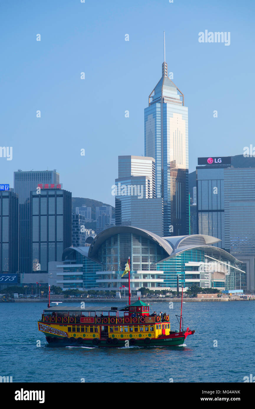 Tour Boot im Victoria Harbour und Hong Kong Island, Hong Kong Stockfoto