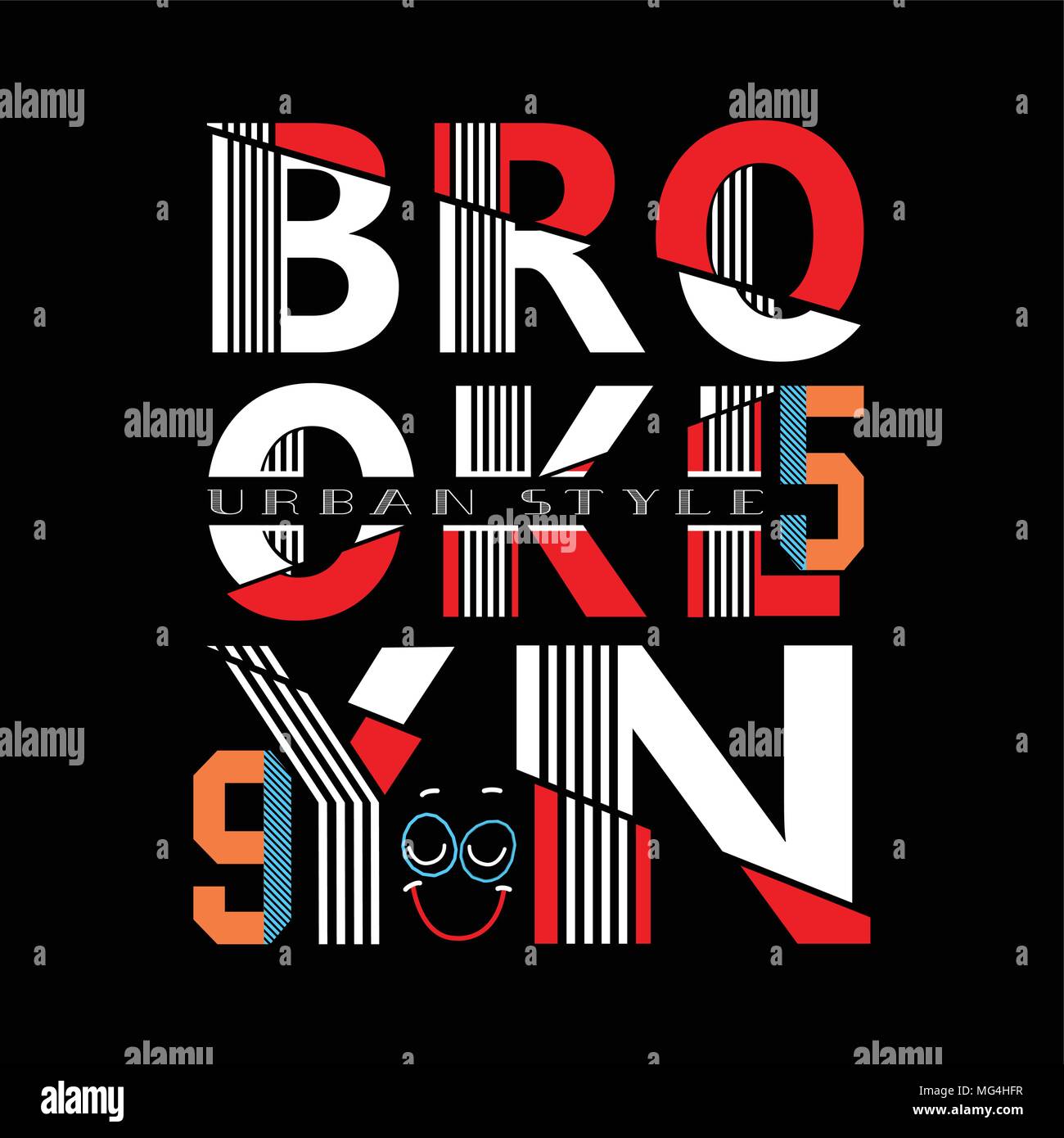 New york Brooklyn Typografie t-shirt Vector Stock Vektor