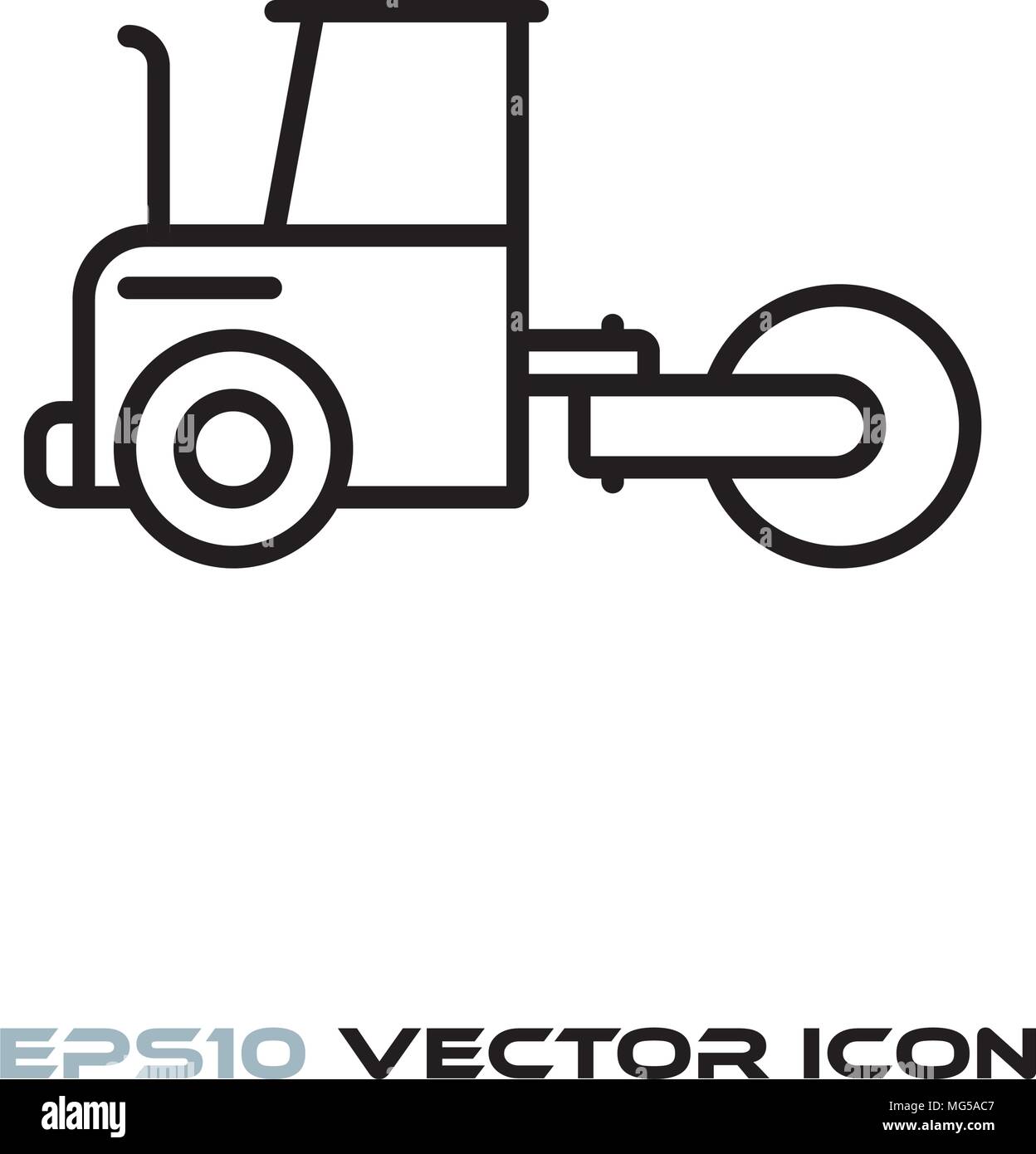 Straßenwalze flache Linie Symbol Vektor Stock Vektor