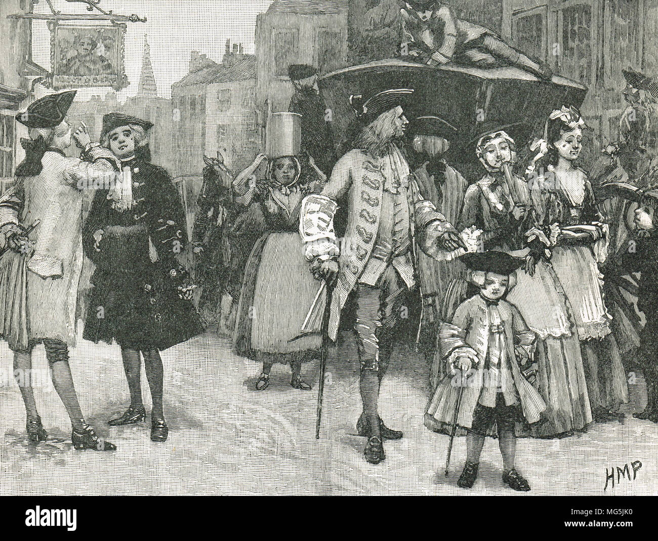 Kostüme aus der Zeit von König George II. Stockfoto