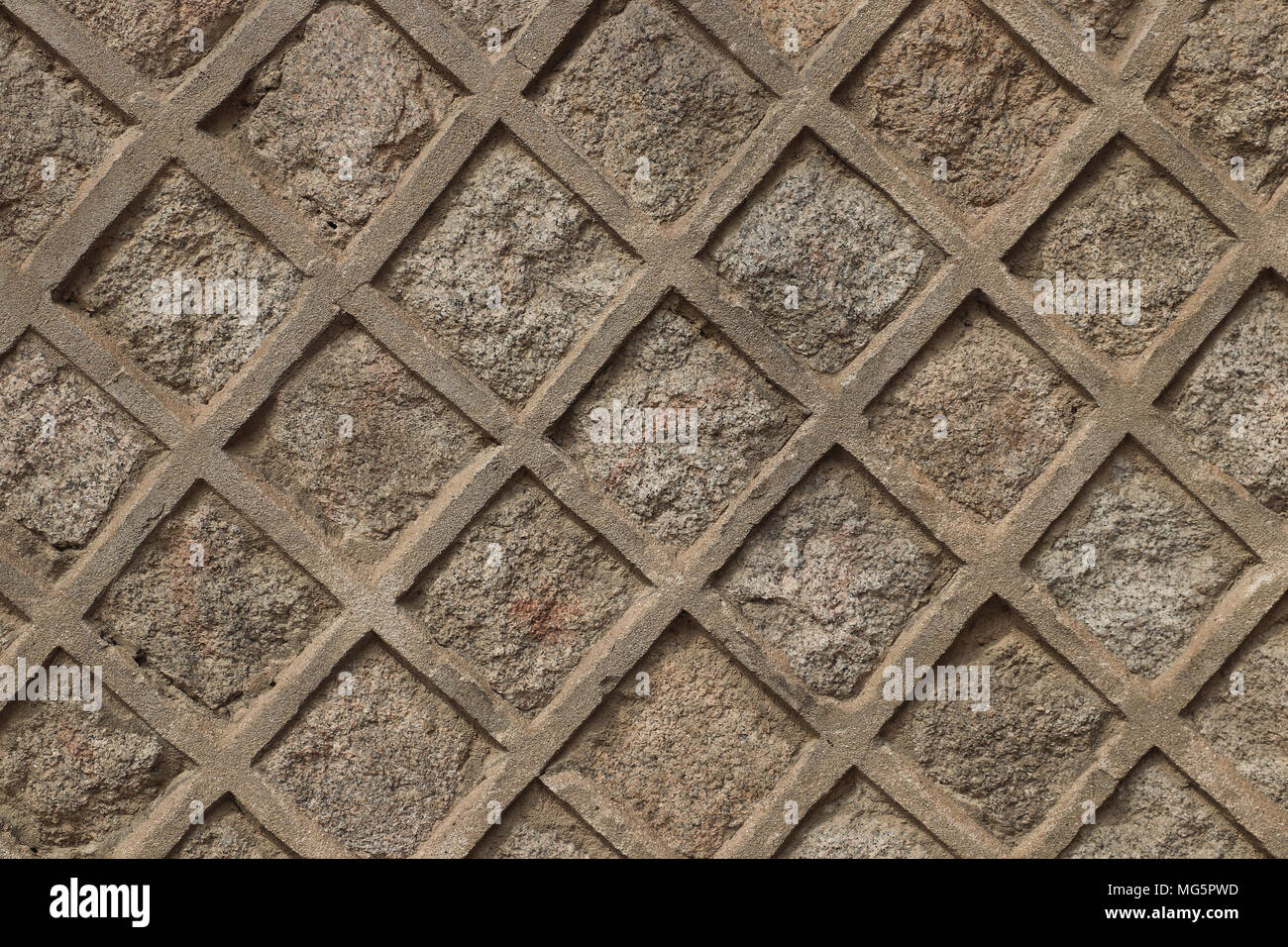Gemusterte Stein Wand Mit Quadrate Diagonal Set Wie Ein Gitter