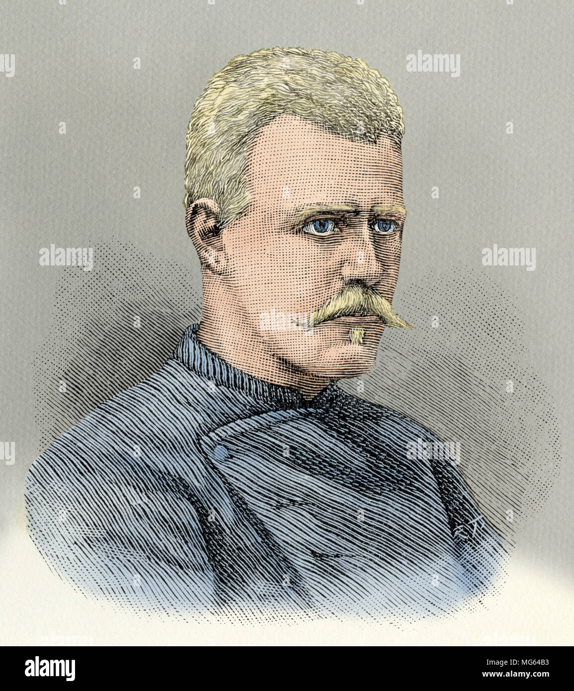 Fridtjof Nansen, norwegische Forscher und Staatsmann, circa 1890. Digital farbige Holzschnitt Stockfoto