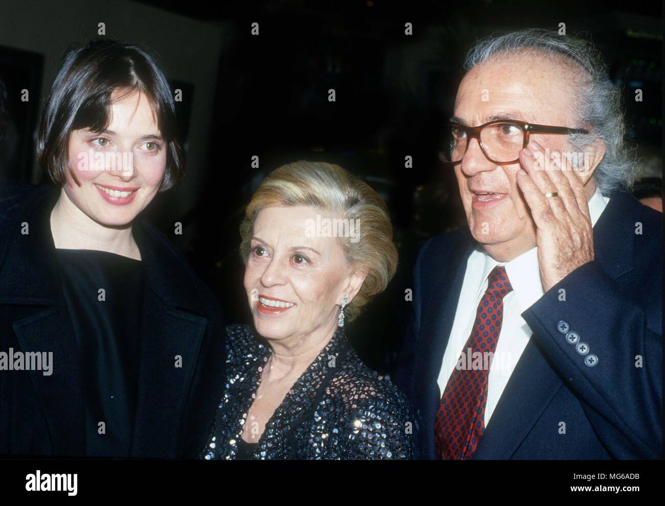 Isabella Rossellini Federico Fellini Giulietta Masina 1977 Foto von John Barrett/PHOTOlink.net Stockfoto