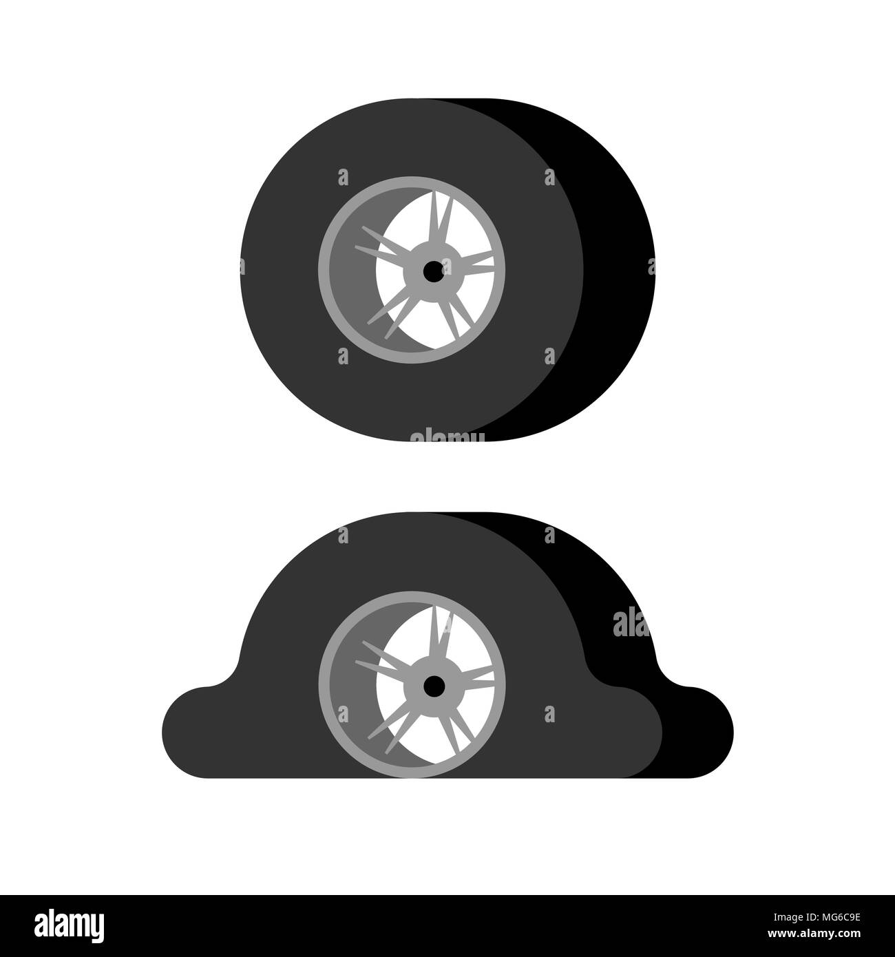 Reifen und Rad insgesamt. Vector Illustration Stock Vektor