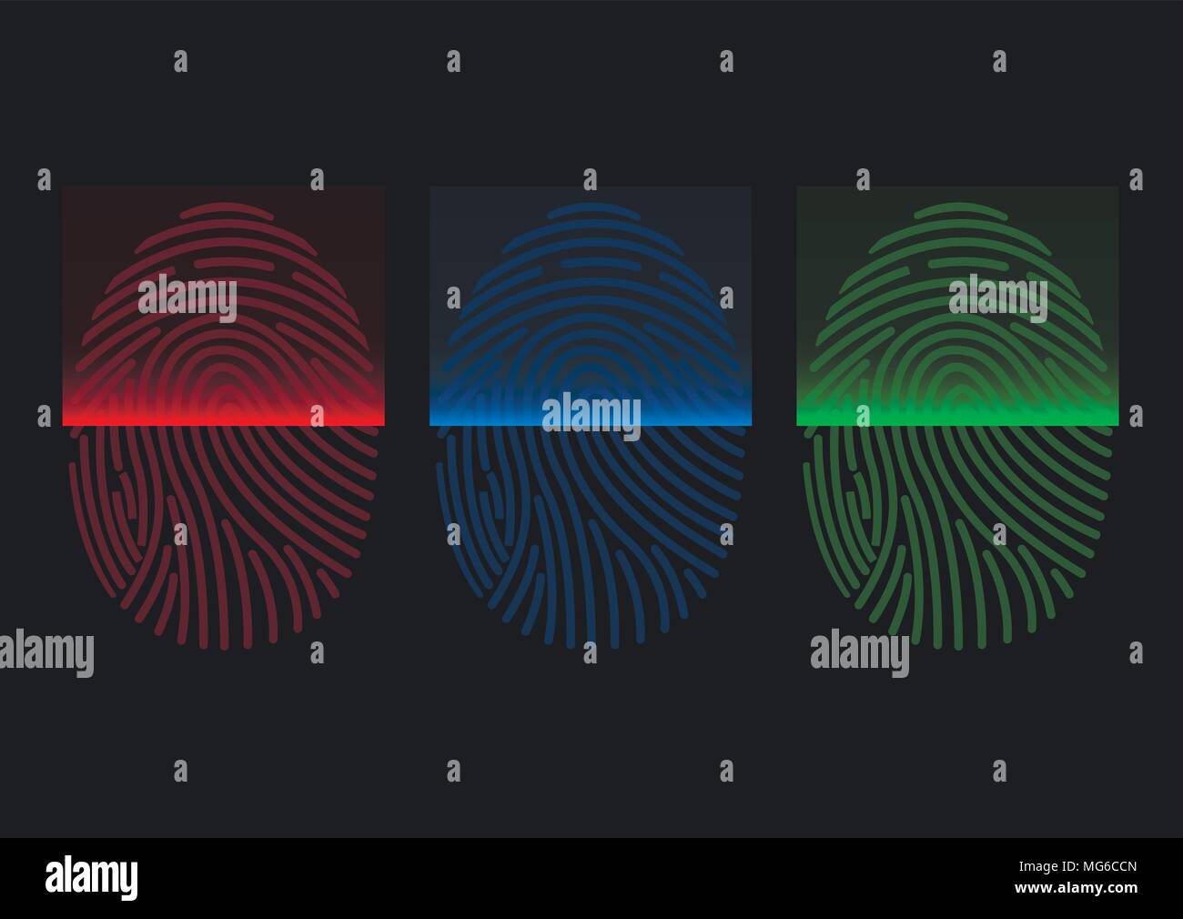 Fingerprint Symbole Scannen Stock Vektor