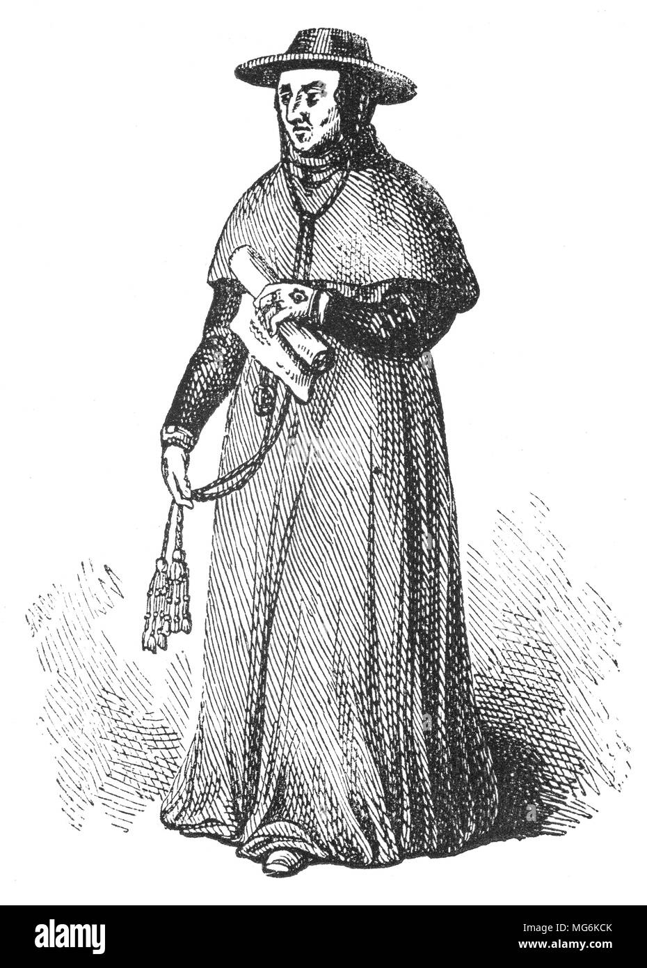 Kardinal Henry Beaufort (1375 - 1447) war Mitglied der königlichen Haus Plantagenet, einer mittelalterlichen englischen Kleriker, Bischof von Lincoln (1398), dann Winchester (1404), und ein Kardinal aus 1426. Nach dem Englischen Jeanne d'Arc 1431 gefangengenommen, die Legende besagt, dass Beaufort anwesend war zu beobachten, einige der Ketzerei versuch Sitzungen unter dem Vorsitz von Pierre Cauchon, Bischof von Beauvais. Die Legende besagt, dass er weinte, als sie auf dem Scheiterhaufen verbrannt wurde. Beaufort fortgesetzt in Englisch Politik aktiv für Jahre, Kämpfe mit den anderen mächtigen Berater des Königs. Stockfoto