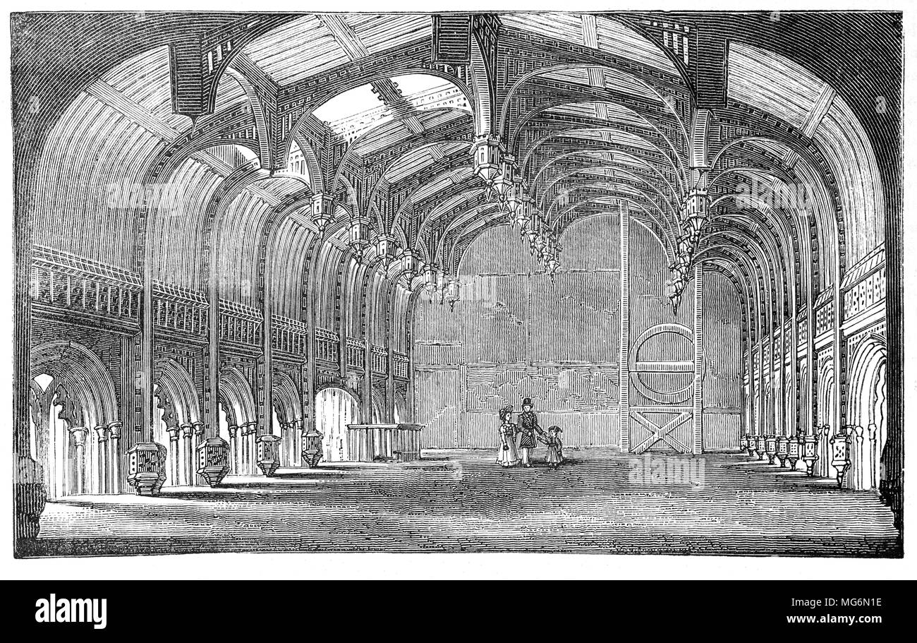 Das Innere von Crosby Halle befindet sich in einem historischen Gebäude in London. Die große Halle wurde in 1466 durch die Patria Sir John Crosby gebaut. Von 1483, dem Herzog von Gloucester, später Richard III., hatte die Bishopsgate Eigenschaft von der Witwe des ursprünglichen Besitzers mit der Halle wurde als einer von seinem London wohnungen verwendet. Bishopsgate, City of London, England Stockfoto