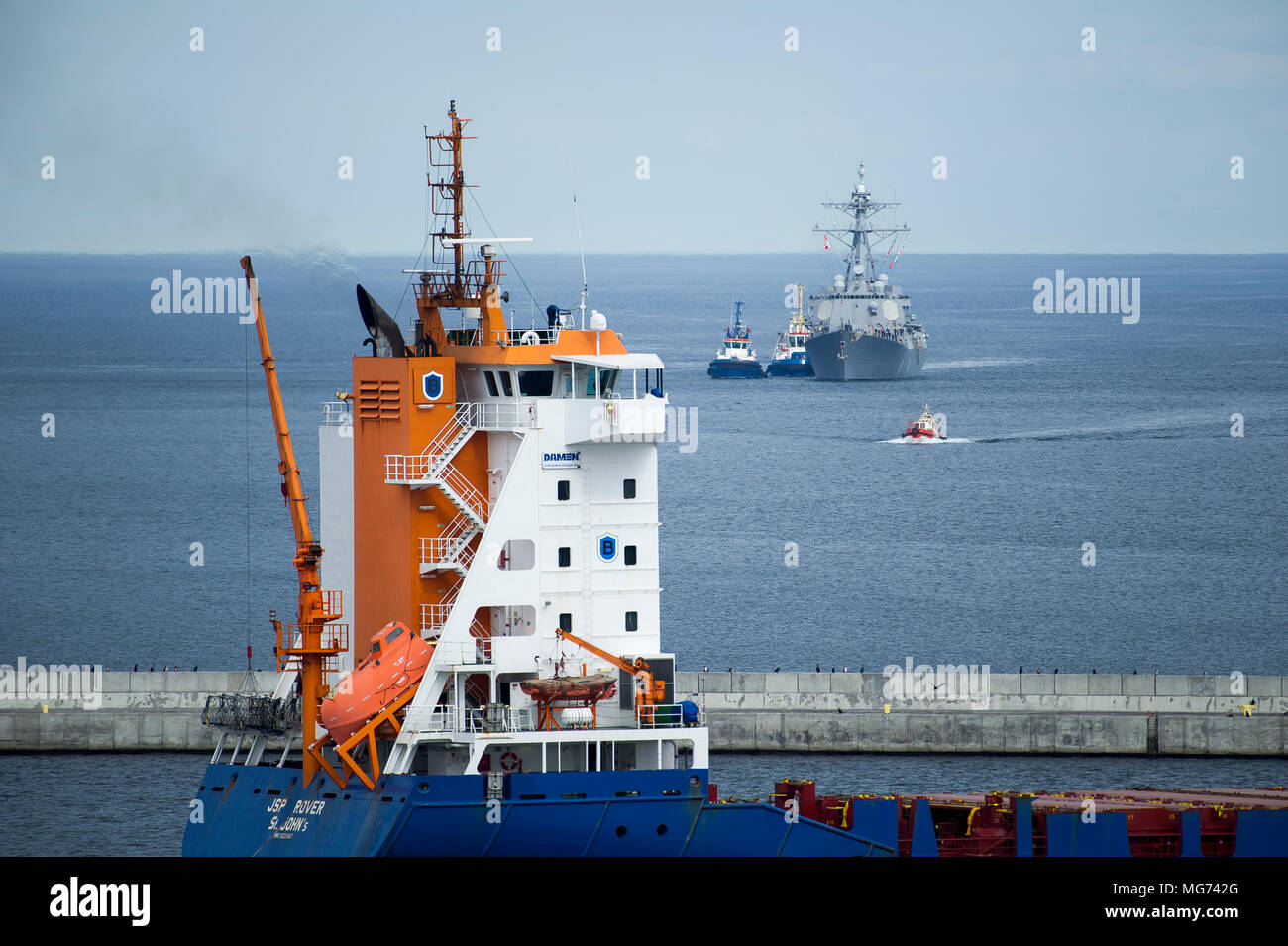 Gdynia, Polen, 27. April 2018. US Navy der Arleigh-Burke-Klasse Zerstörer USS Farragut (DDG-99) im Hafen von Gdynia, Polen. 27. April 2018 © wojciech Strozyk/Alamy leben Nachrichten Stockfoto