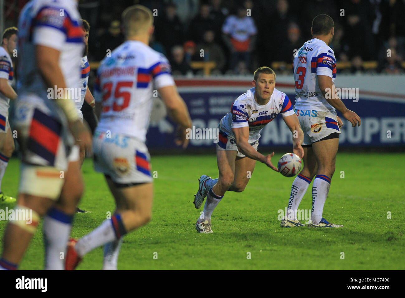 27.April 2018, Flicken - A - Schlauch Dschungel, Castleford, England; Betfred Super League Rugby, Castleford Tiger v Wakefield Trinity; Jacob Miller von Wakefield Trinity Stockfoto