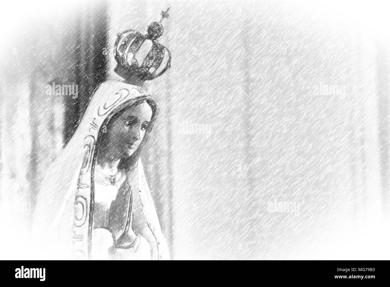 Abbildung: Unsere Liebe Frau von Fatima beten Stockfoto