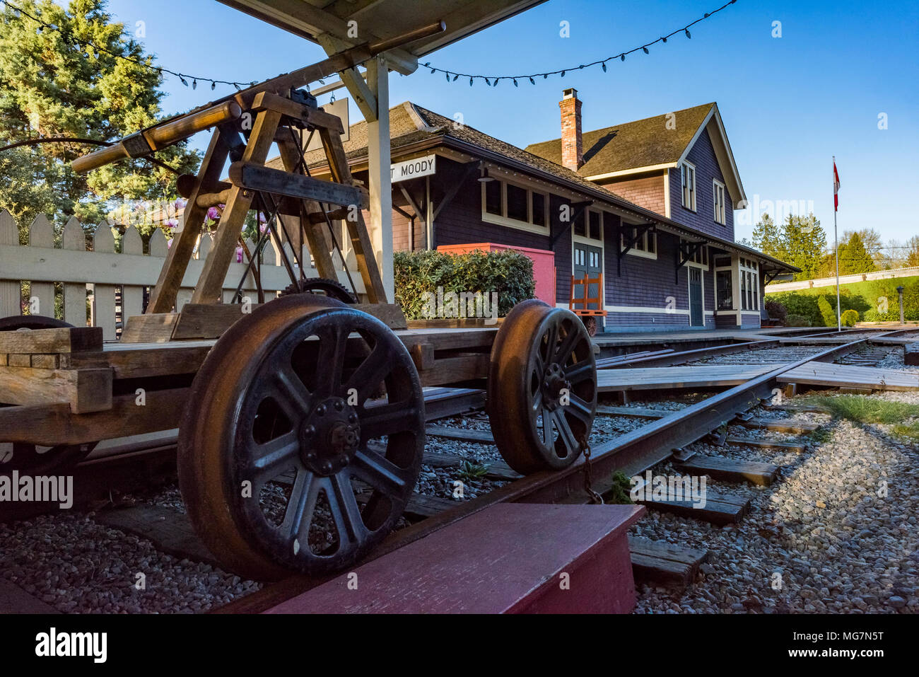 Der Port Moody Station Museum, Port Moody, British Columbia, Kanada. Stockfoto