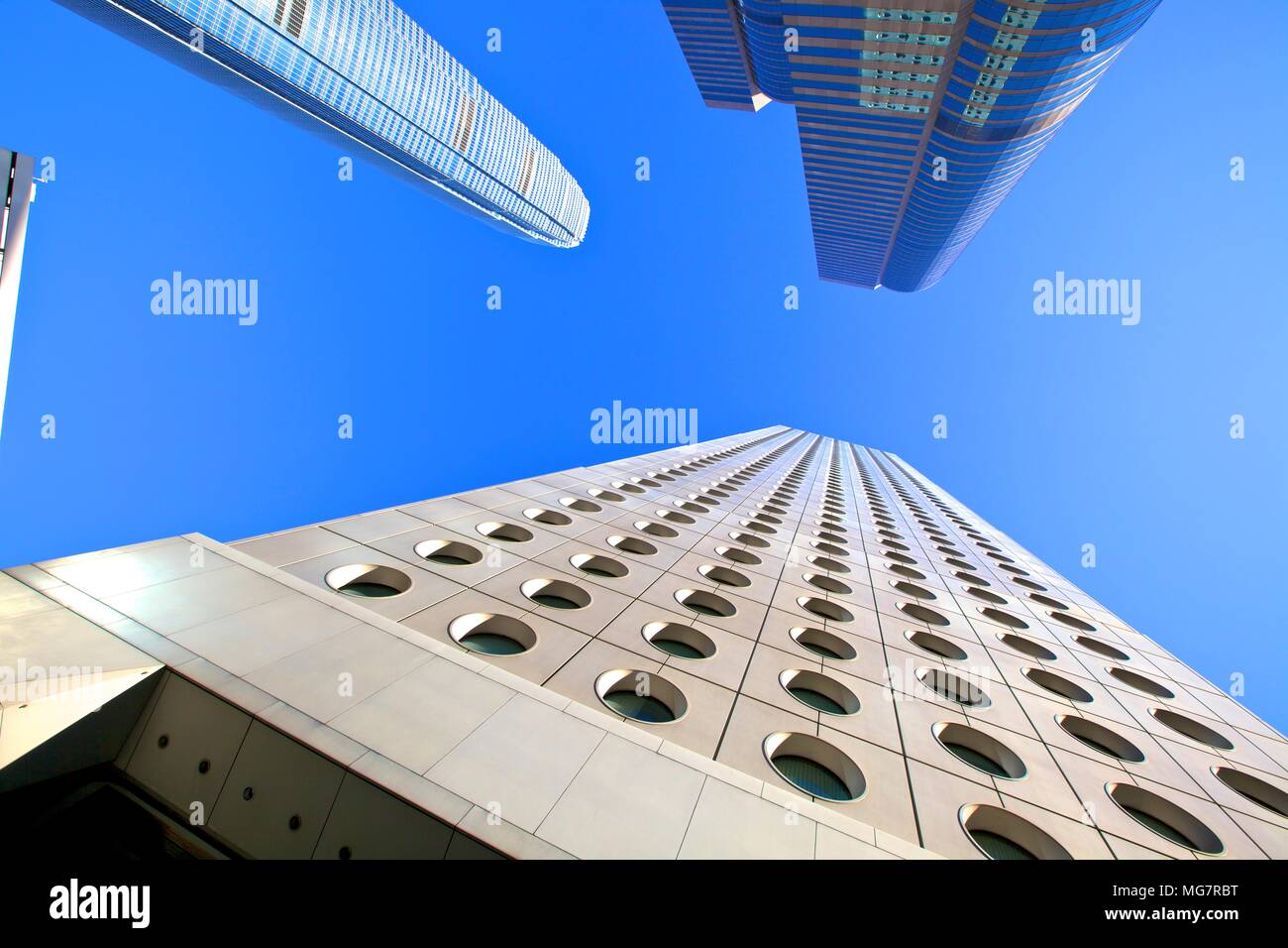 Hong Kong Stadtbild mit der IFC Gebäude, Exchange Square und Jardine House, Hong Kong, China, Südostasien Stockfoto