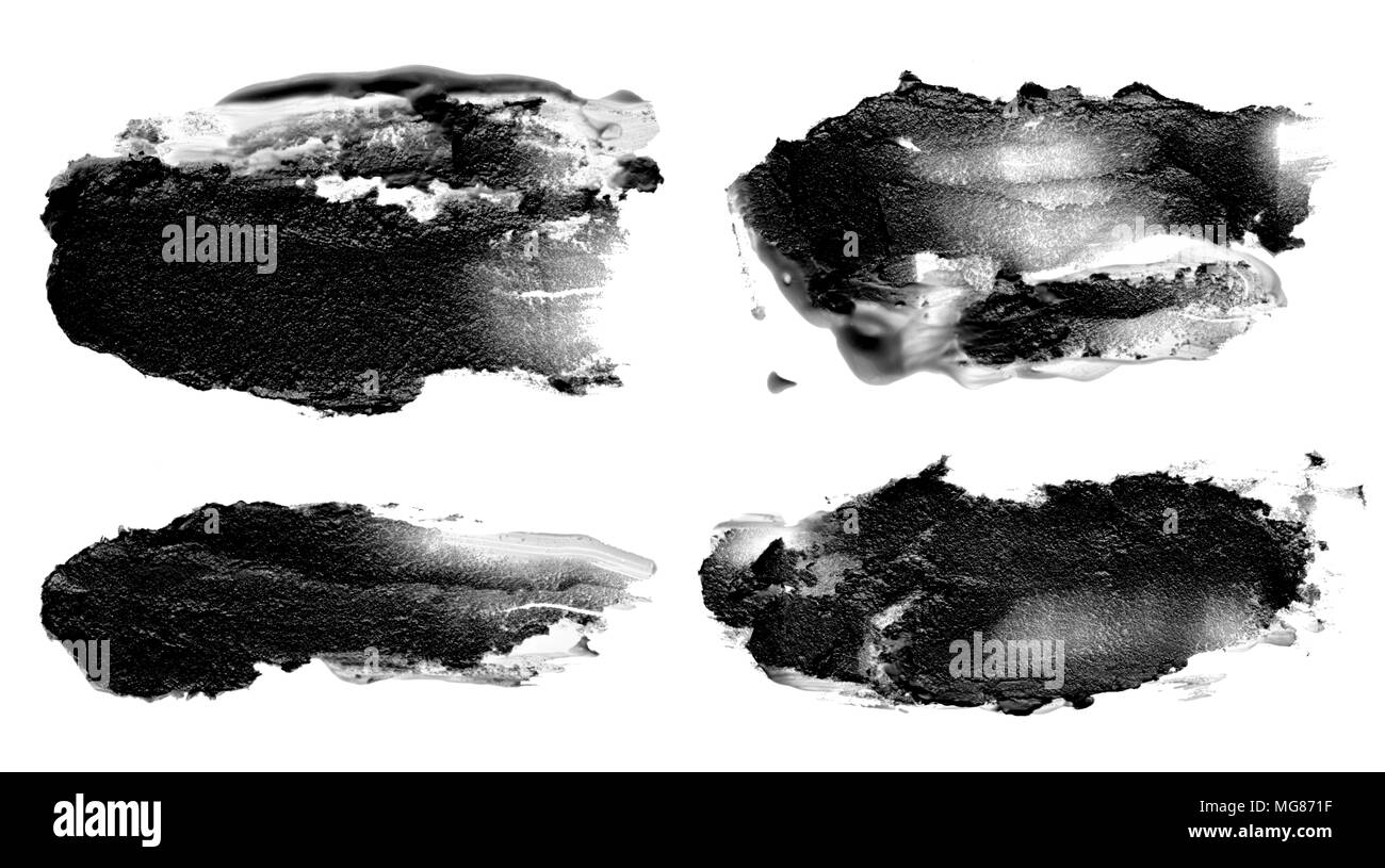 Sammlung von abstrakten Acryl Pinselstriche Blots Stockfoto