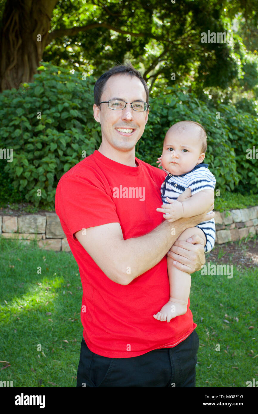 Vater und sein baby boy Stockfoto