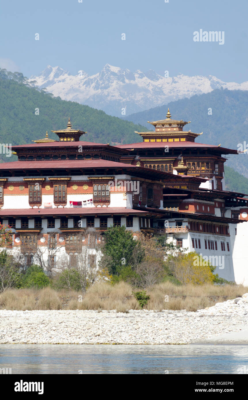 Festung, oder Dzong, Punakha, Bhutan Stockfoto