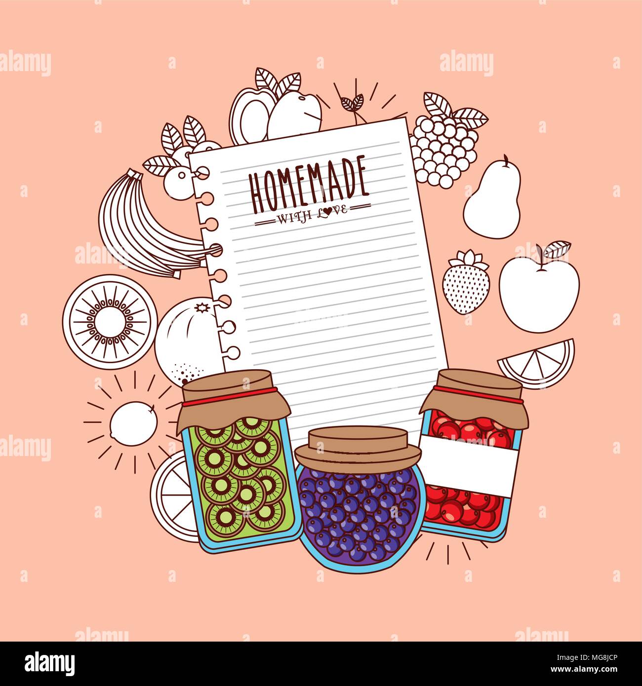 Hausgemachte Marmelade Design, Vektor eps Abbildung 10 Grafik Stock Vektor