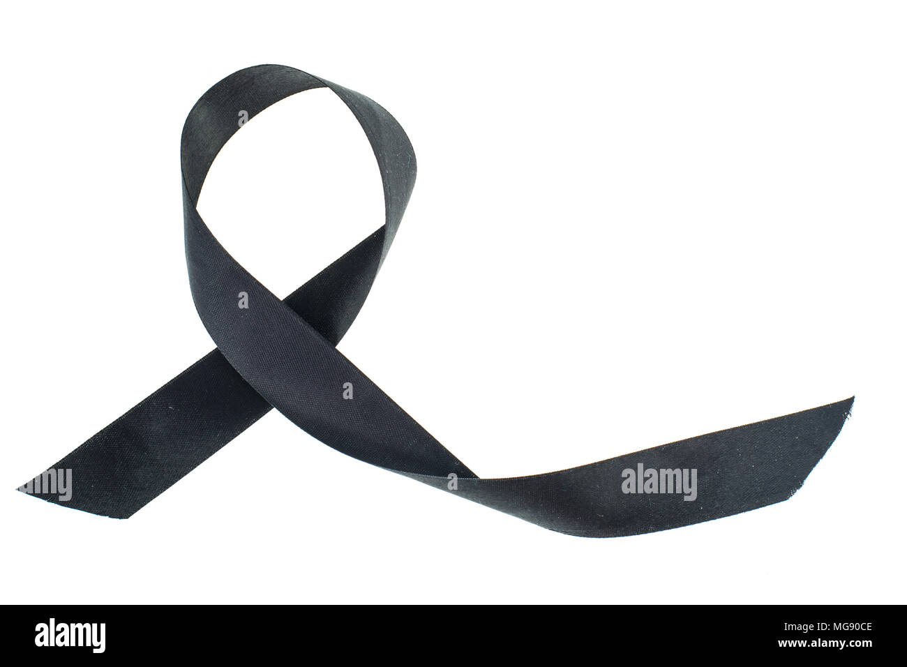 Schwarzes Band - Symbol der Kampf gegen Melanom und Hautkrebs. Studio Foto Stockfoto