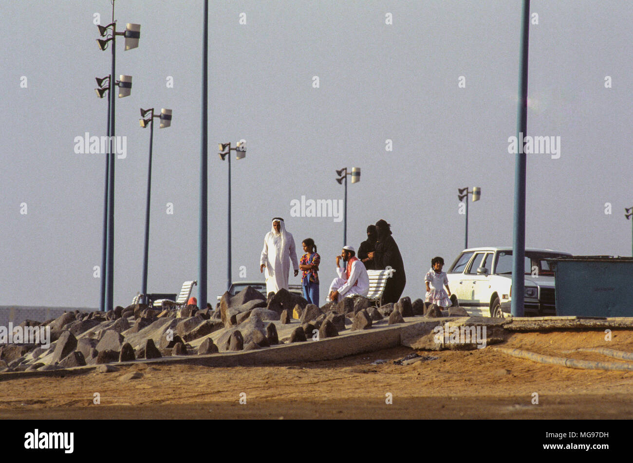 Picknick an der Corniche in Jeddah, Saudi-Arabien Stockfoto