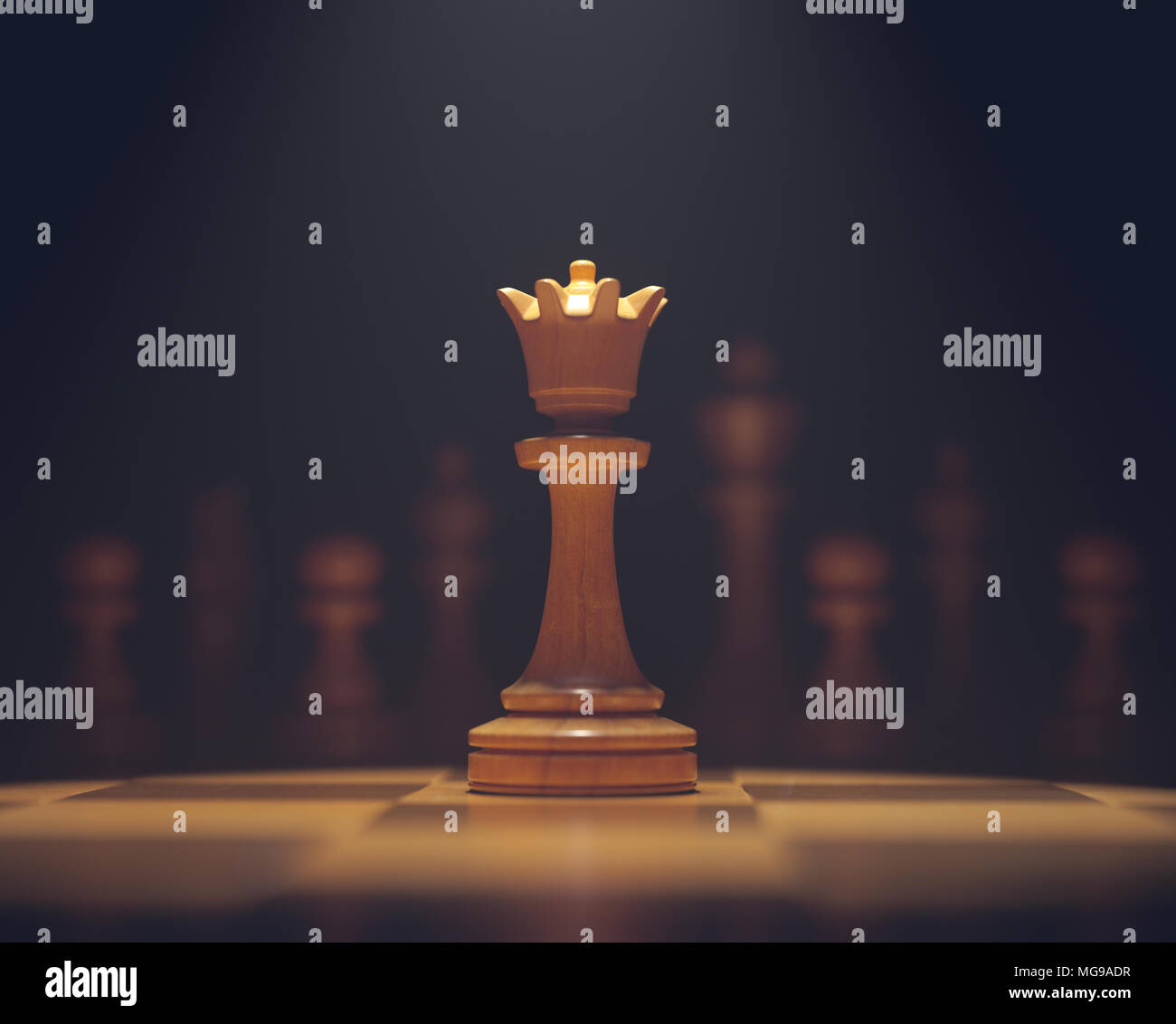 Chess queen an Bord. Stockfoto
