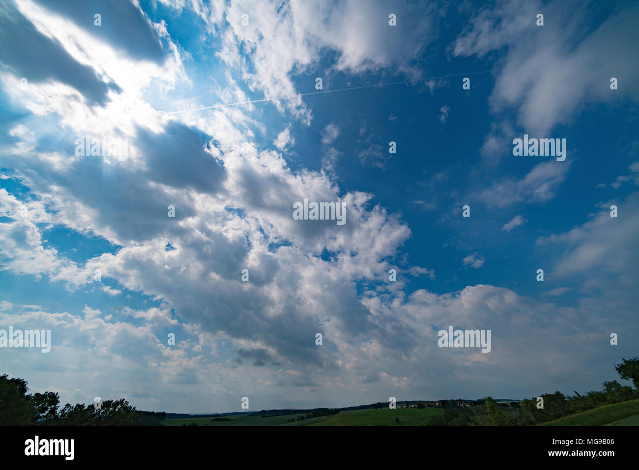 Bewölkter Himmel. Stockfoto