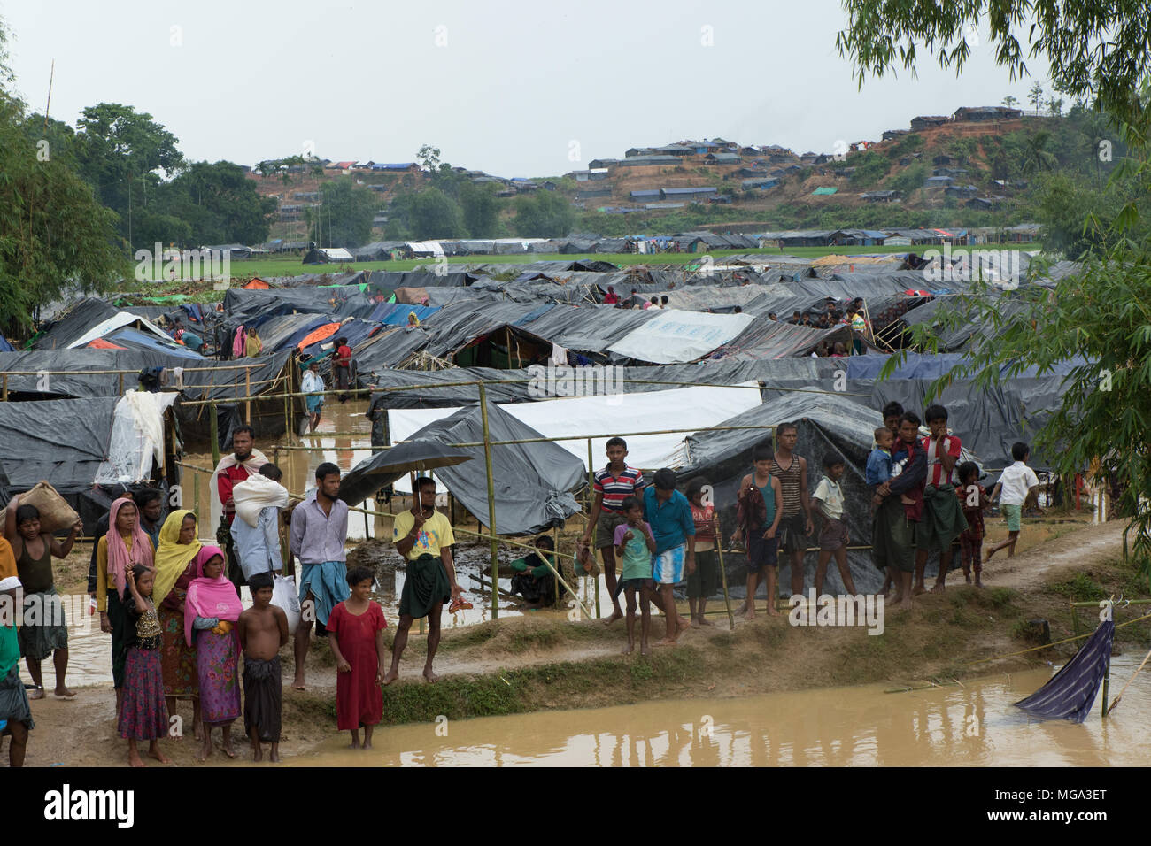 Die Rohingyas Flüchtlingskrise in Bangladesch Stockfoto