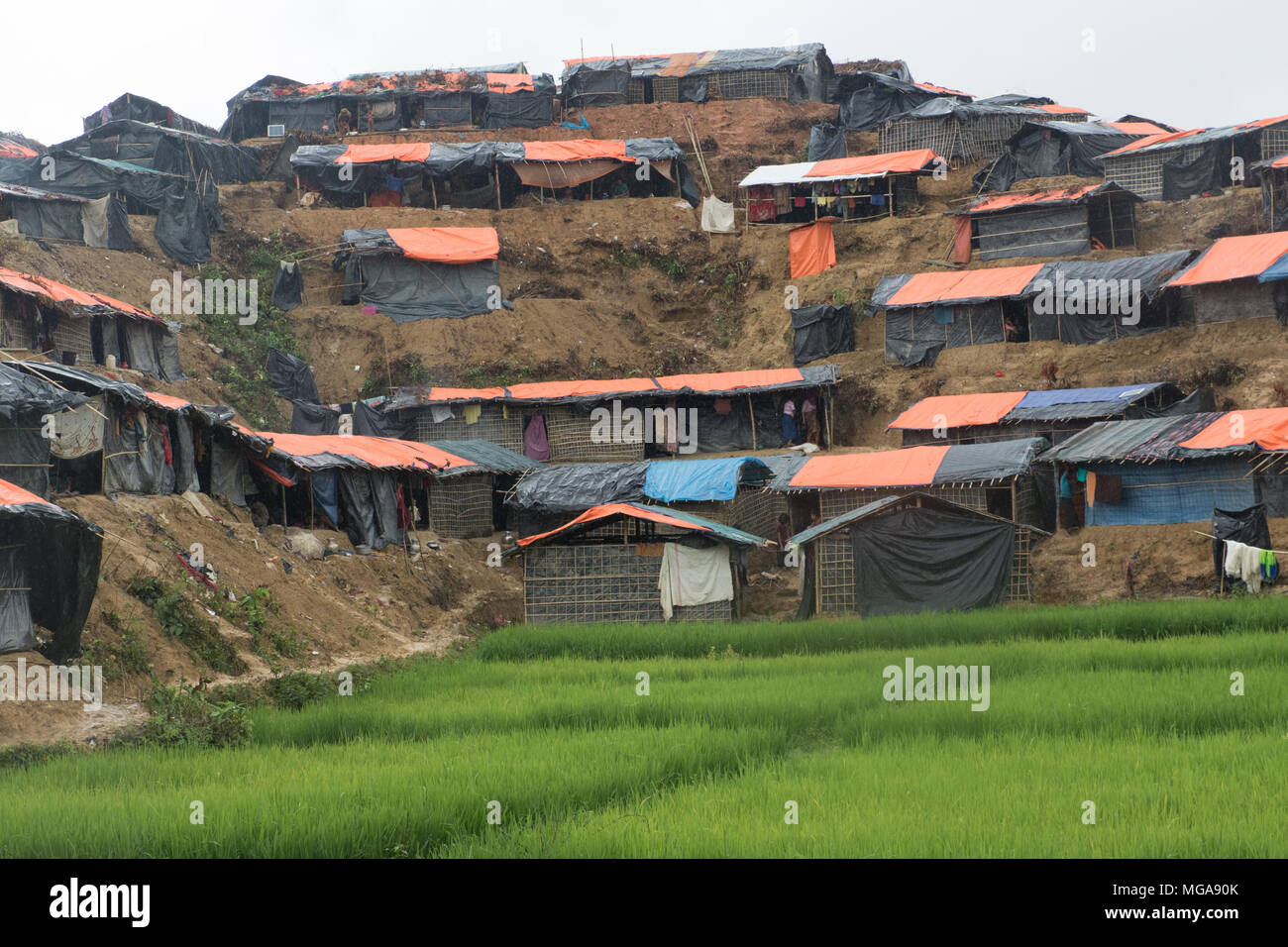 Die Rohingyas Flüchtlingskrise in Bangladesch Stockfoto