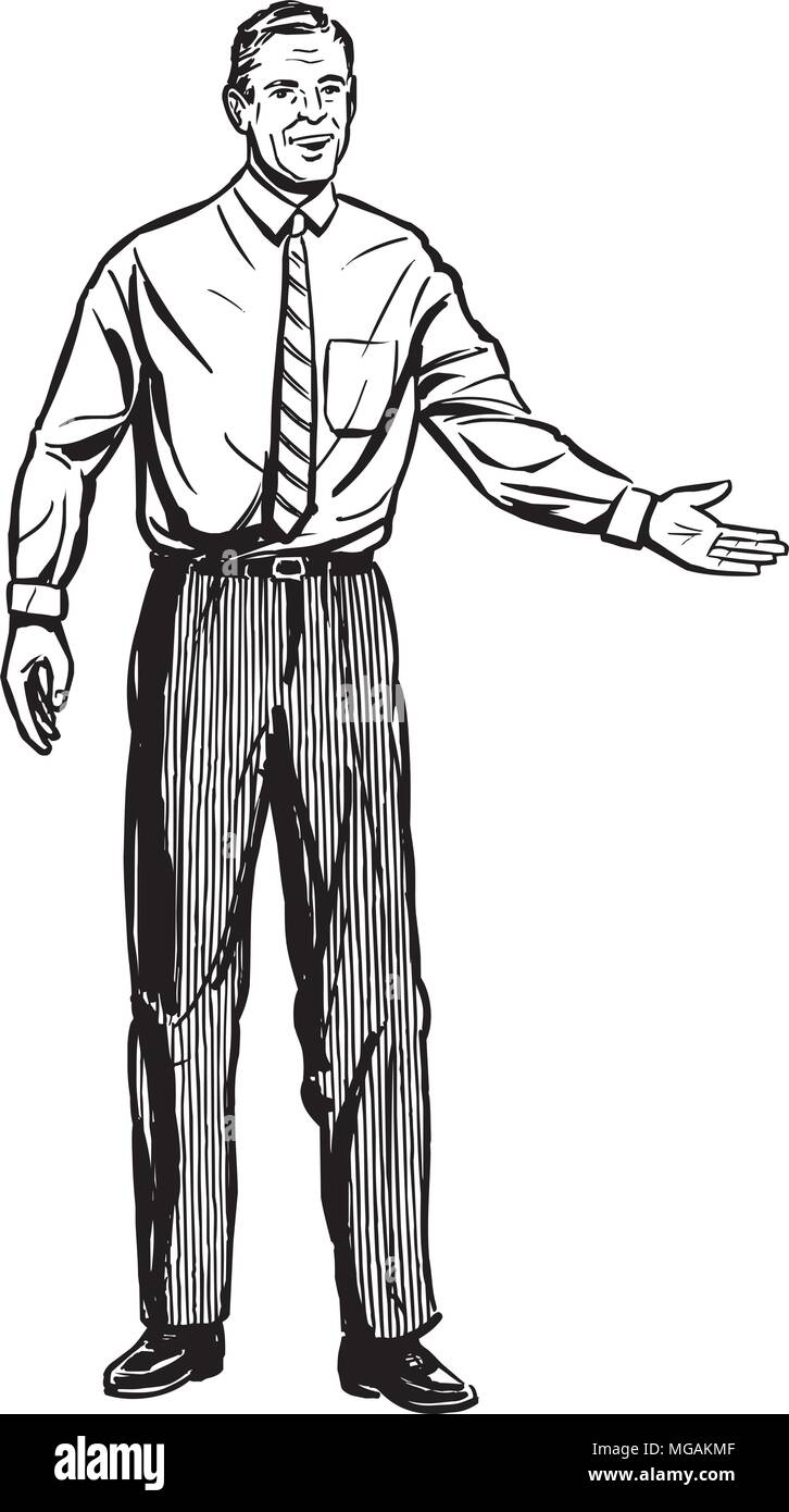 Präsentation der Mensch - Retro Clipart Illustration Stock Vektor