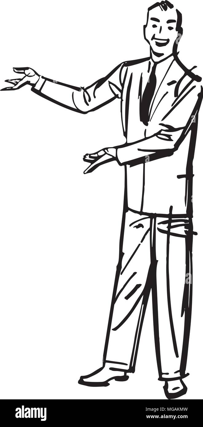 Moderator 2 - Retro Clipart Illustration Stock Vektor