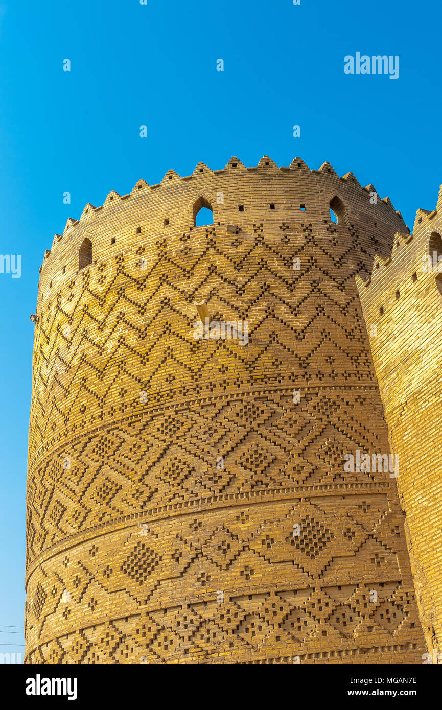 Turm der Arg von Karim Khan, eine Zitadelle, Shiraz, Iran. Es wurde als Teil eines komplexen während der ZAND Dynastie erbaut und ist nach Karim Khan genannt. Iran Stockfoto