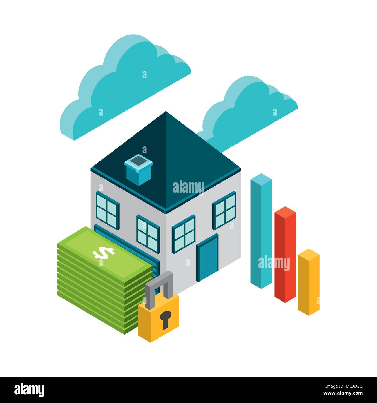 Isometrics Business Concept Design, Vektor eps Abbildung 10 Grafik Stock Vektor