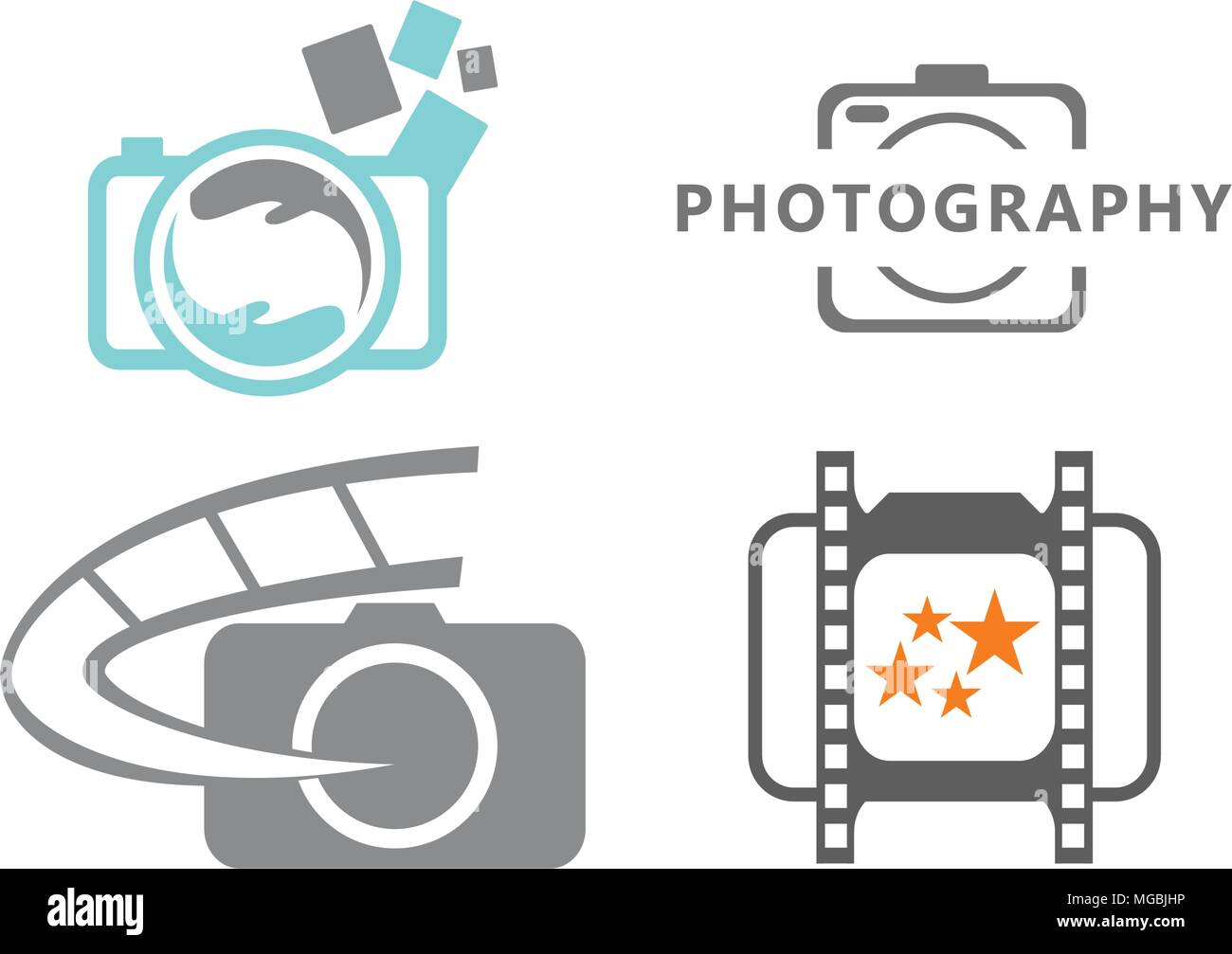 Fotografie Service Vorlage festlegen Stock Vektor