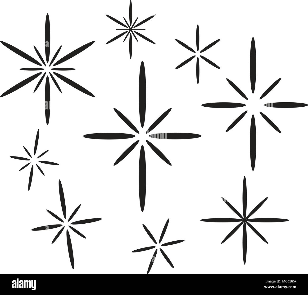 Retro Sterne 3 - Retro Clipart Illustration Stock Vektor