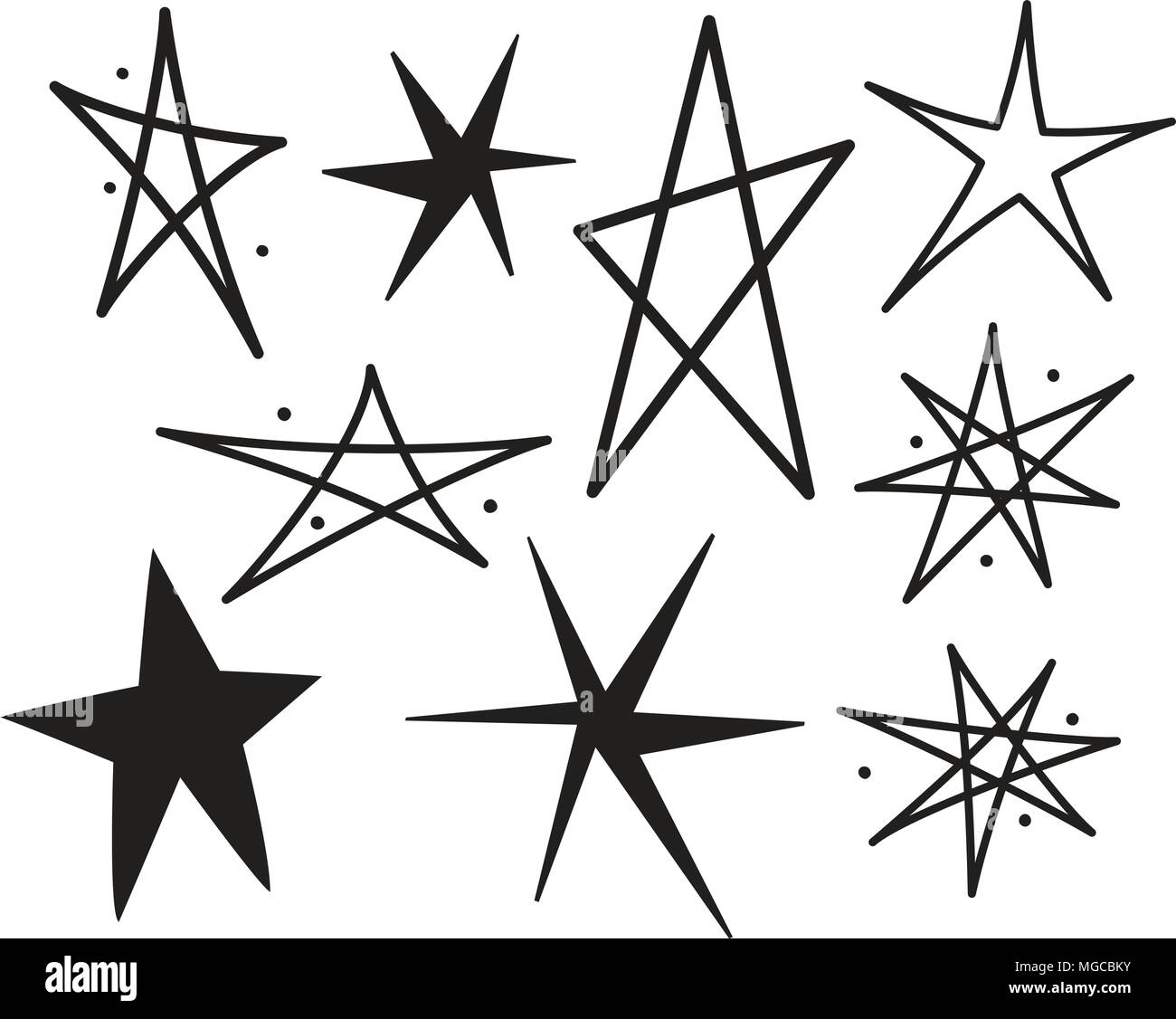 Retro Sterne 10 - Retro Clipart Illustration Stock-Vektorgrafik - Alamy