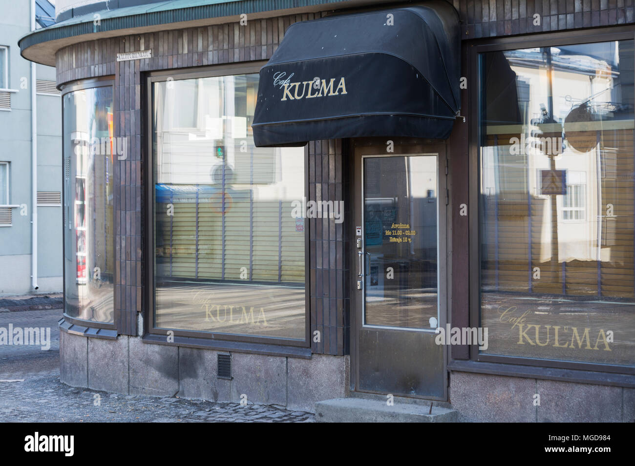 Kulma Bar Café in Oulu, Finnland Stockfoto