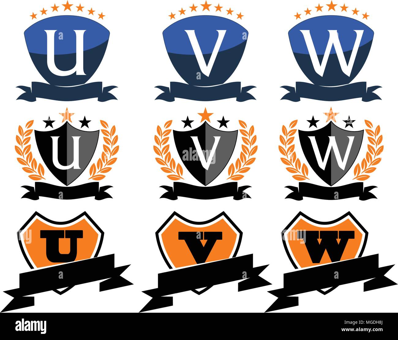 Emblem Star Ribbon Schild Ersteinrichtung Stock Vektor