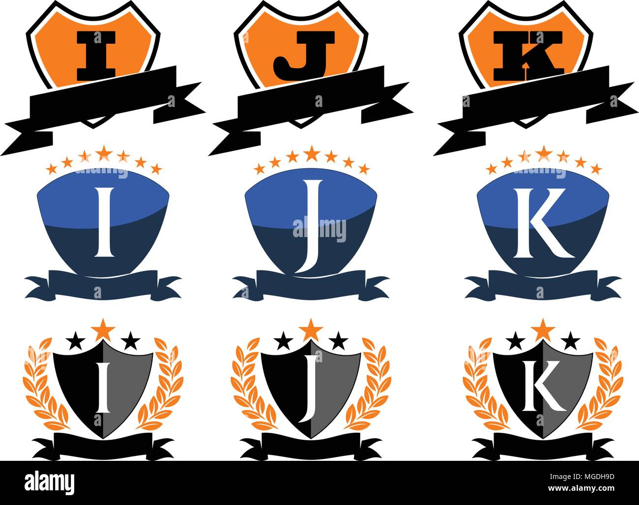Emblem Star Ribbon Schild Ersteinrichtung Stock Vektor