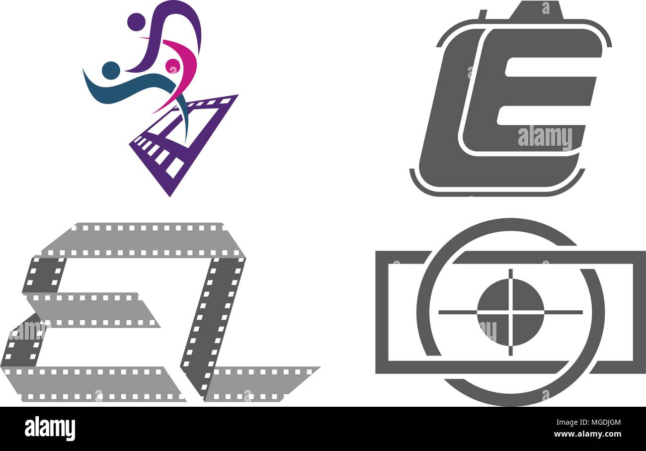 Fotografie Service Vorlage festlegen Stock Vektor